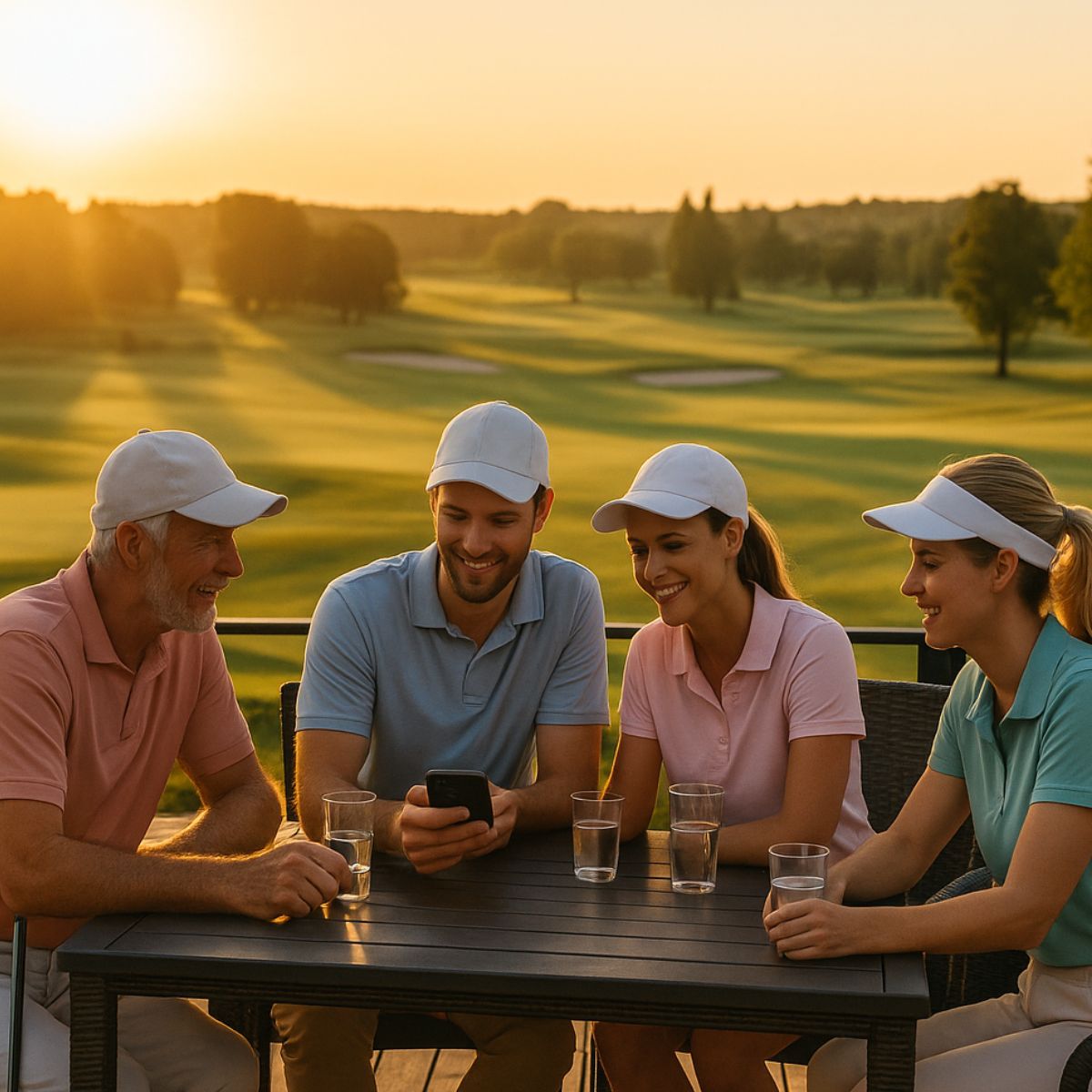 Personer som tittar på en mobiltelefon